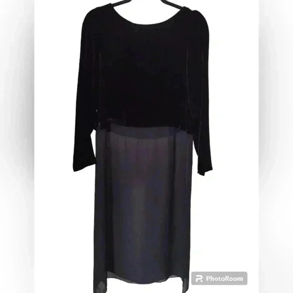 Eileen Fisher black velvet and silk tunic dress - Picture 1 of 4